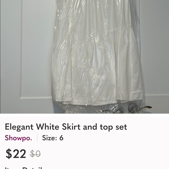 Showpo White Skirt and Top Set - Picture 2 of 2